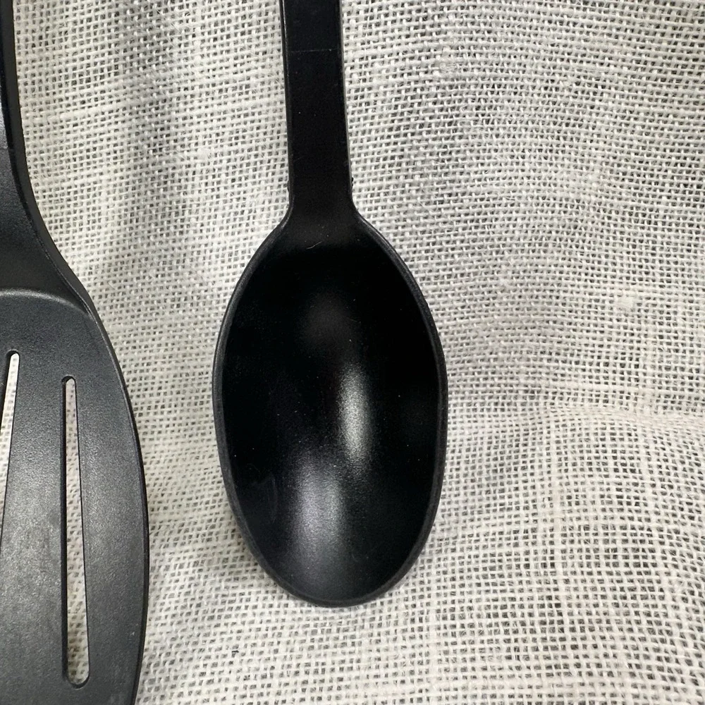 Tailor Made Products Nylon Spoon Slotted Spatula Black Heat Resistant 420F Set 2